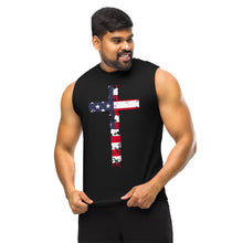 Load image into Gallery viewer, Distressed American Flag Muscle Shirt
